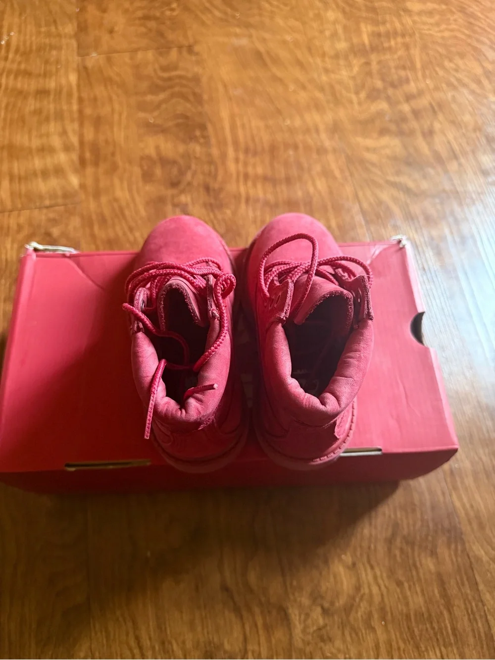 Timberland Kids Red Lace-Up Waterproof Boots